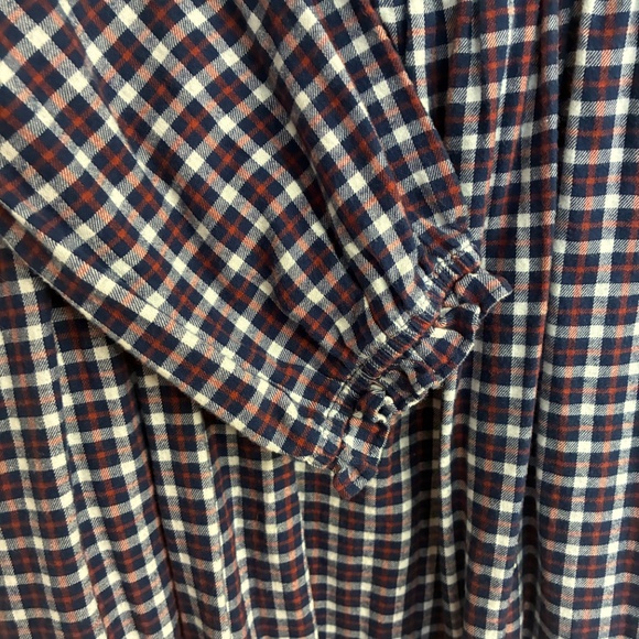 J Crew Plaid Smocked Square Neck Flannel Dress - Picture 4 of 8